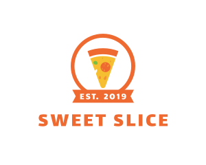 Orange Pizza Slice logo design