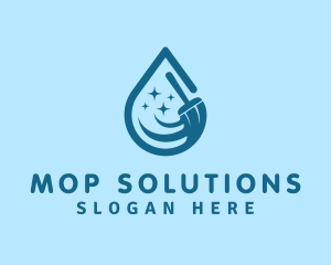 Droplet Mop Housekeeping logo design