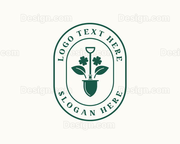 Shovel Plant Gardening Landscape Logo