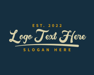 Cursive Hipster Brand logo design