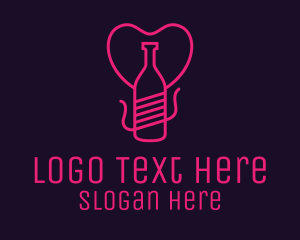 Pink Heart Bottle Liquor logo