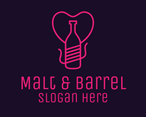 Pink Heart Bottle Liquor logo