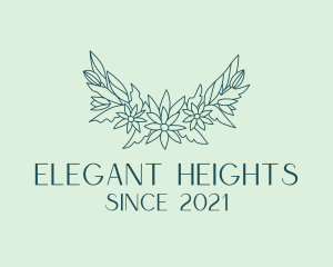 Elegant Floral Wreath  logo design