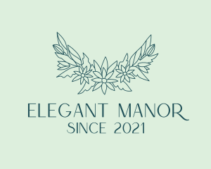 Elegant Floral Wreath  logo design