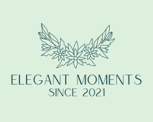 Elegant Floral Wreath  logo design