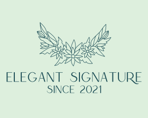 Elegant Floral Wreath  logo design