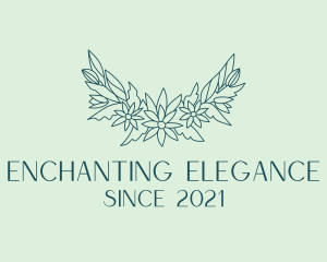 Elegant Floral Wreath  logo design