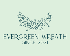 Elegant Floral Wreath  logo design