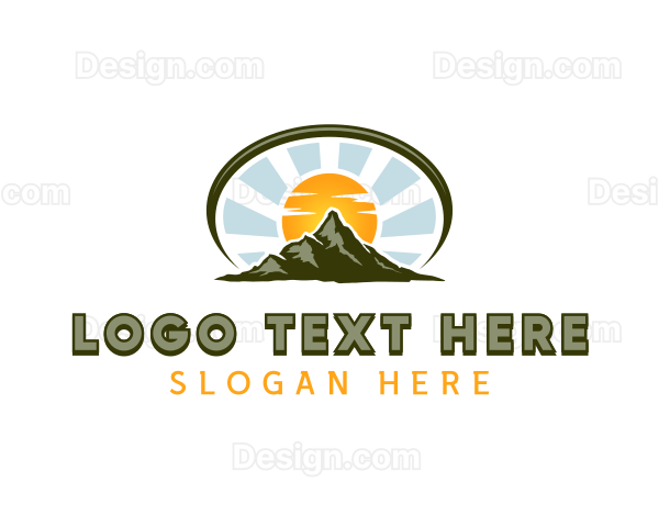 Mountain Hiker Trekking Logo