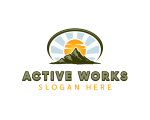 Mountain Hiker Trekking logo design