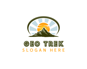 Mountain Hiker Trekking logo design