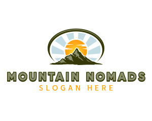 Mountain Hiker Trekking logo design