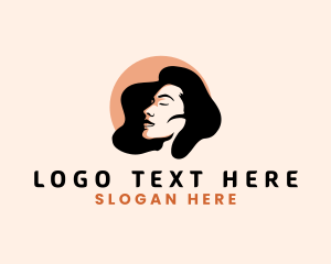 Retro Hair Female logo design