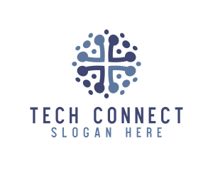 Tech Network Circuit logo design