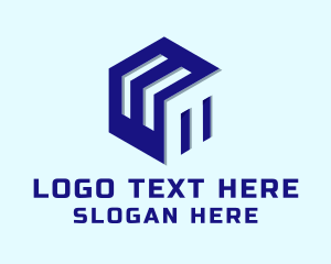 Blue Construction Building  Logo