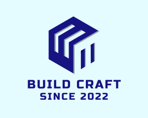 Blue Construction Building  logo design