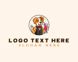 Dog Drink Waiter logo design