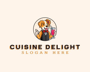 Dog Drink Waiter logo design