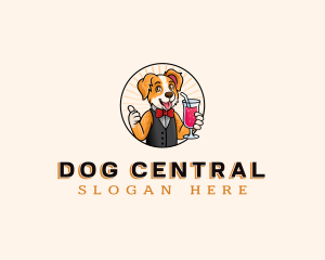 Dog Drink Waiter logo design