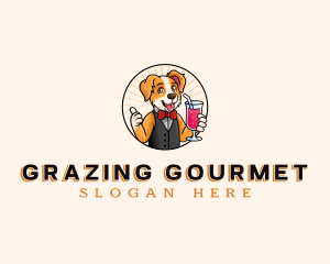 Dog Drink Waiter logo design