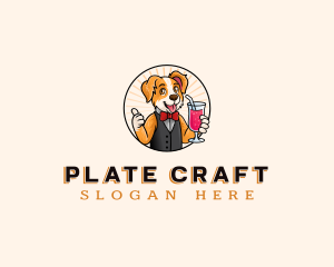 Dog Drink Waiter logo design