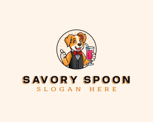 Dog Drink Waiter logo design