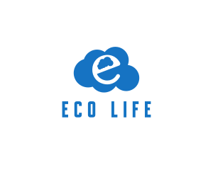 Cloud Letter E logo design