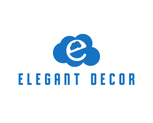 Cloud Letter E logo design