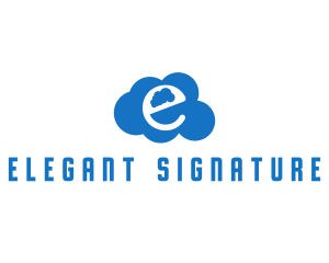 Cloud Letter E logo design