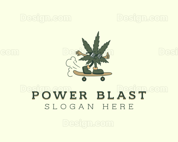 Cartoon Marijuana Skater Logo