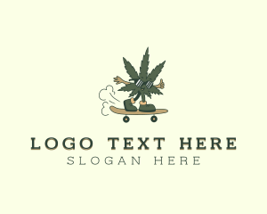 Cartoon Marijuana Skater logo