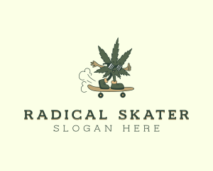 Cartoon Marijuana Skater logo