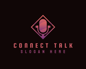 Gradient Microphone Podcast logo design