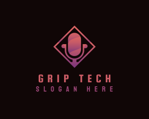 Gradient Microphone Podcast logo design