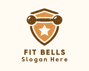 Dumbbell Star Shield logo design