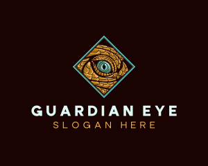 Lizard Reptile Eye logo design