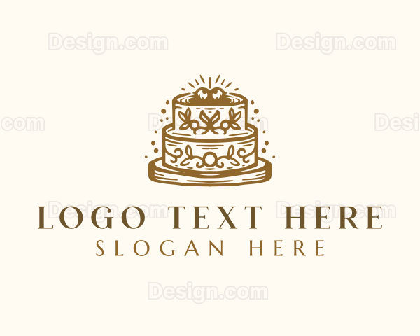 Floral Wedding Cake Logo