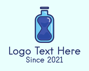 Water Bottle Hourglass logo design