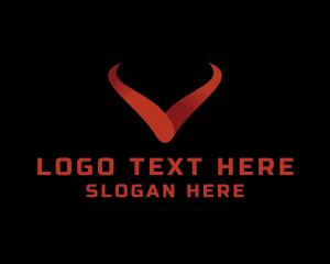 Evil Horns Letter V logo