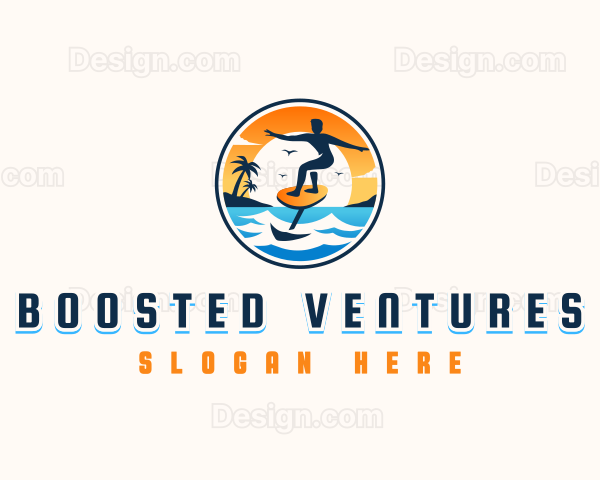 Foil Surfing Vacation Logo