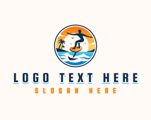 Foil Surfing Vacation logo design