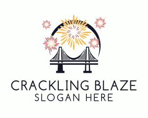 Bridge Fireworks Display logo design