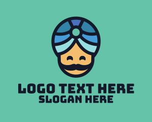 Magic Turban Mustach Man logo design