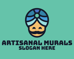 Magic Turban Mustach Man logo design