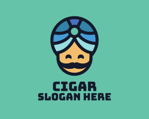 Magic Turban Mustach Man logo design