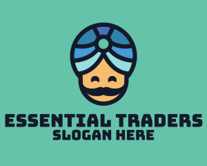 Magic Turban Mustach Man logo design