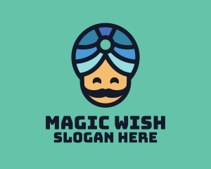 Magic Turban Mustach Man logo design