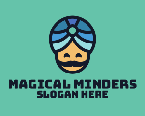 Magic Turban Mustach Man logo design