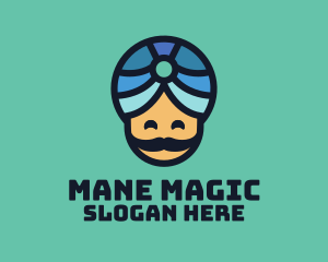 Magic Turban Mustach Man logo design