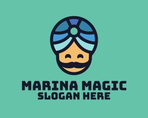 Magic Turban Mustach Man logo design